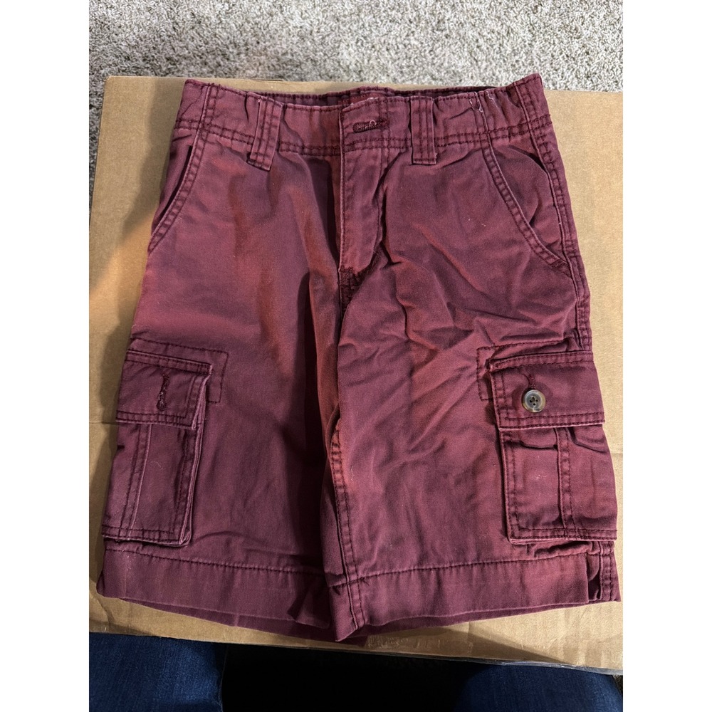 Arizona Jean Co Boys Cargo Shorts Burgundy Maroon Size 10 Regular Utility Pocket